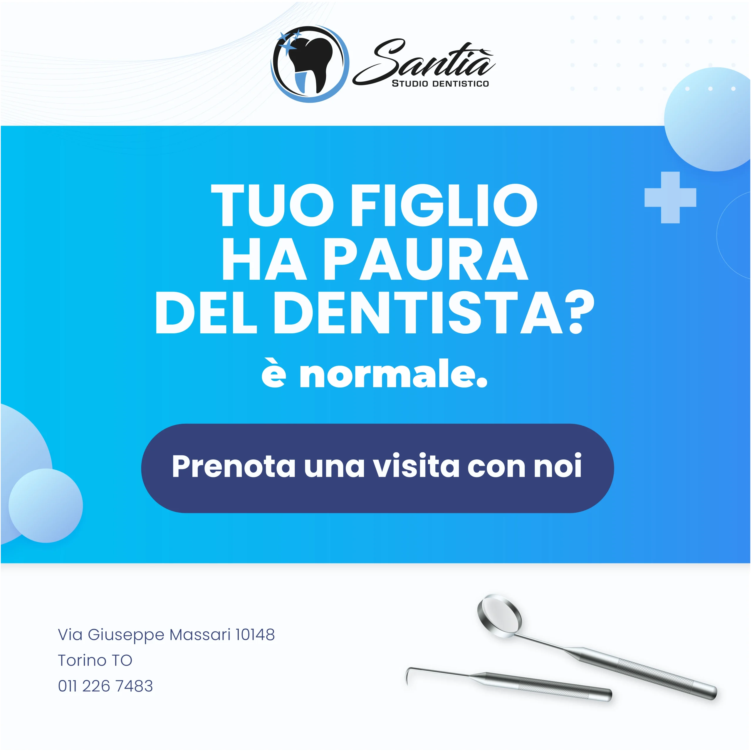 Un'immagine che abbiamo utilizzato per fare lead generation per lo studio dentistico Santià